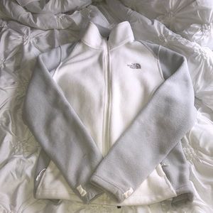White and Grey Northface